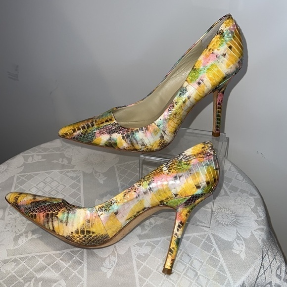 Charles David Sz 8.5 Snakeskin Pumps Heels - Picture 1 of 13